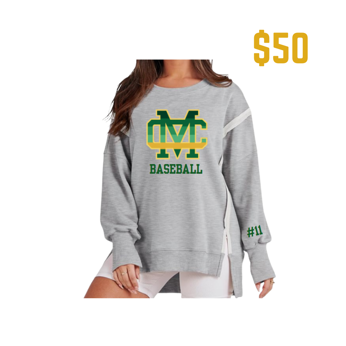 Women's Gray Sweatshirt - Costa Baseball