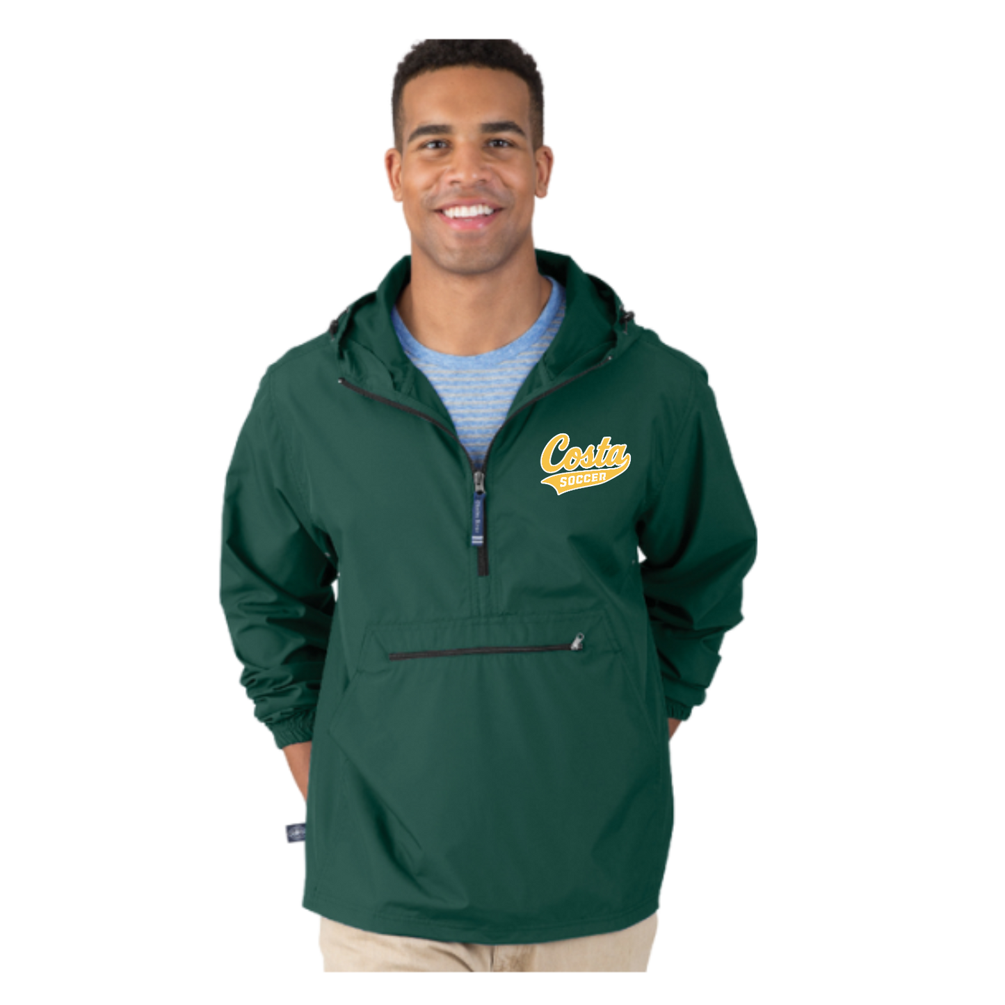 Unisex Forest Green Windbreaker Pullover - Costa Soccer