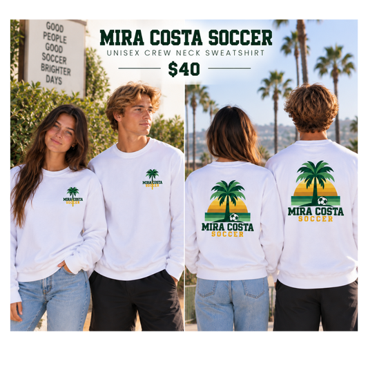 2026 COSTA SOCCER - WHITE PREMIUM CREW NECK SWEATSHIRT (UNISEX)