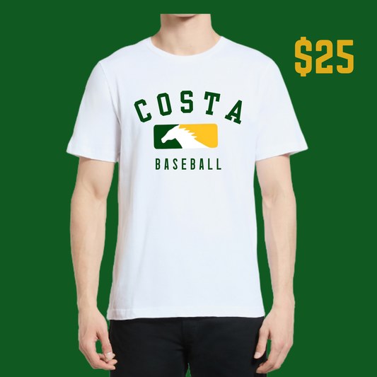 White T-Shirt - Costa Baseball