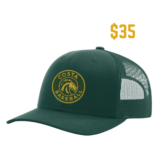 Forest Green Patch Baseball Hat - Costa Baseball