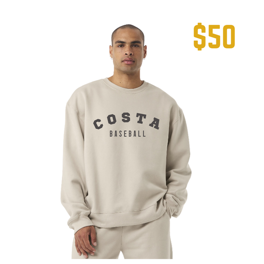 Unisex Premium Crew Sweatshirt (Bone/Charcoal) - Costa Baseball
