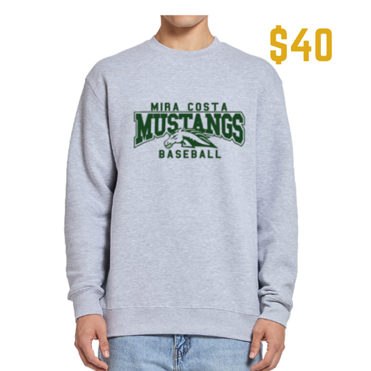 Unisex Gray Crew Sweatshirt - Costa Baseball