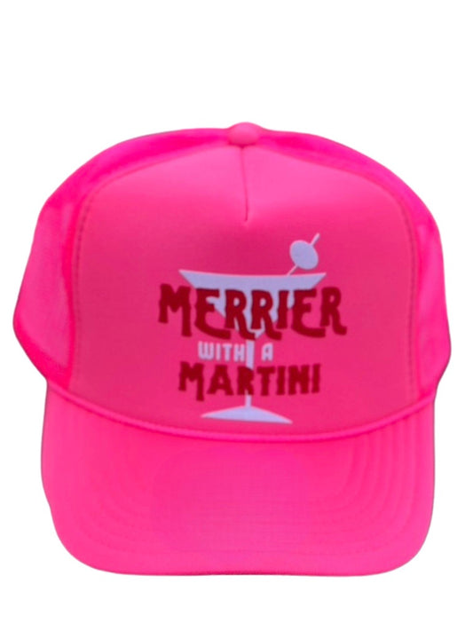 Holiday Trucker Hat MERRIER WITH MARTINI