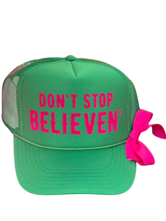 Holiday Trucker Hat DON'T STOP BELIEVEN