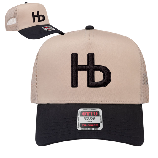 HBLL - 5 Panel Mid Profile Baseball Cap (Black / Khaki)