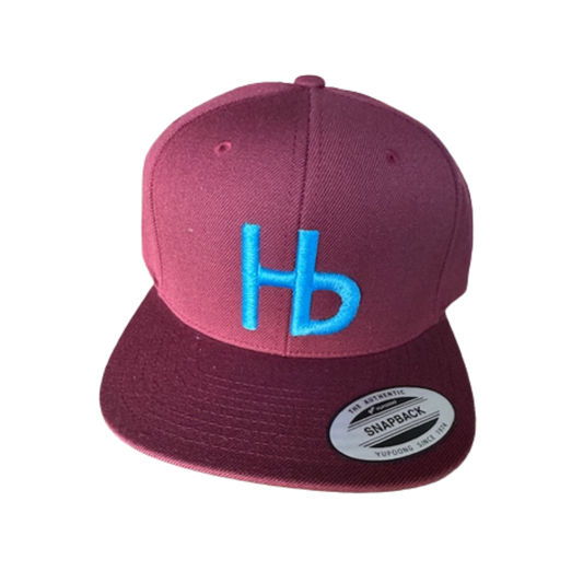 HBLL Embroidered Cap (Maroon Cap with Light Blue Logo)