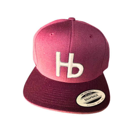 HBLL Embroidered Cap (Maroon Hat with White Logo)