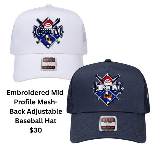 INF Embroidered Mid  Profile Mesh- Back Adjustable Baseball Hat